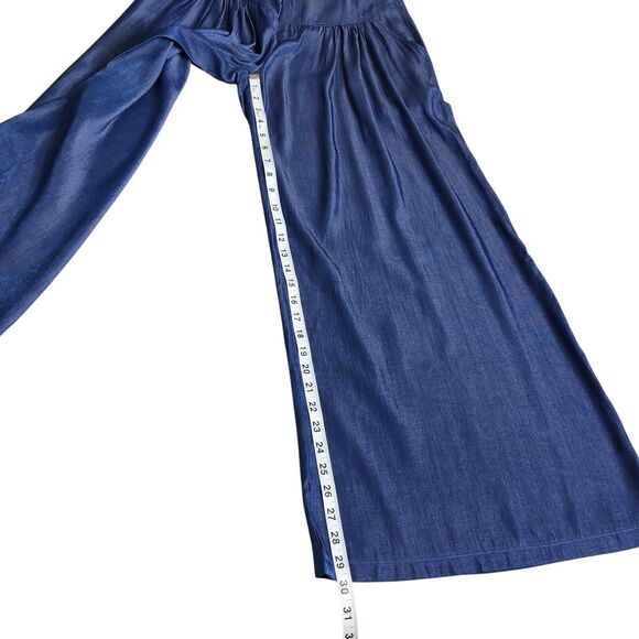 Ursime Pants Womens 28x30 Blue Chambray Wide Leg Palazzo Festival Boho Lagenlook - Picture 11 of 14